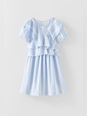 Zara girls size 6 - striped layered/fluttered dress